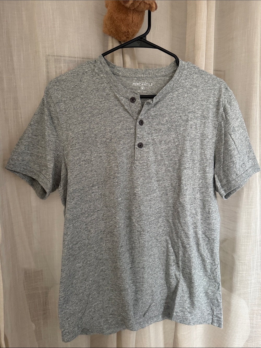 J crew Heather Gray Short-Sleeve Henley Shirt